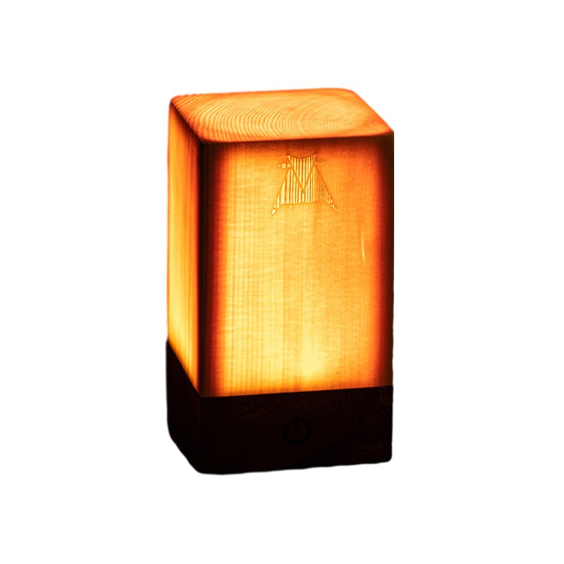 Cubo Wood Grain LED Night Lamp