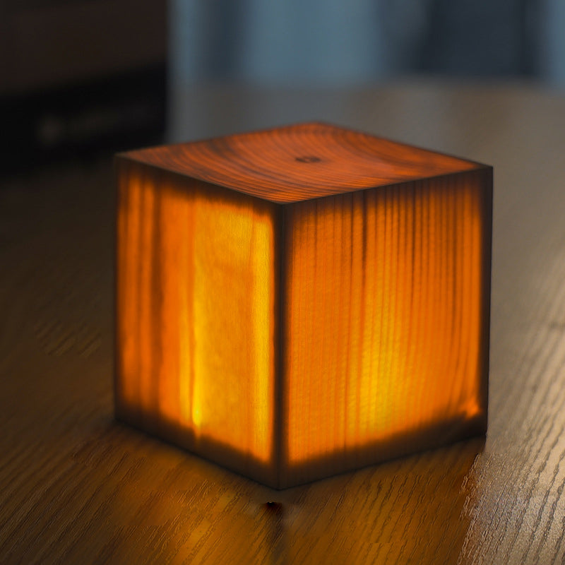Cubo Wood Grain LED Night Lamp