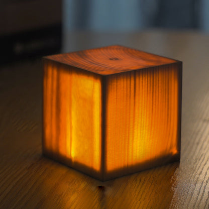 Cubo Wood Grain LED Night Lamp