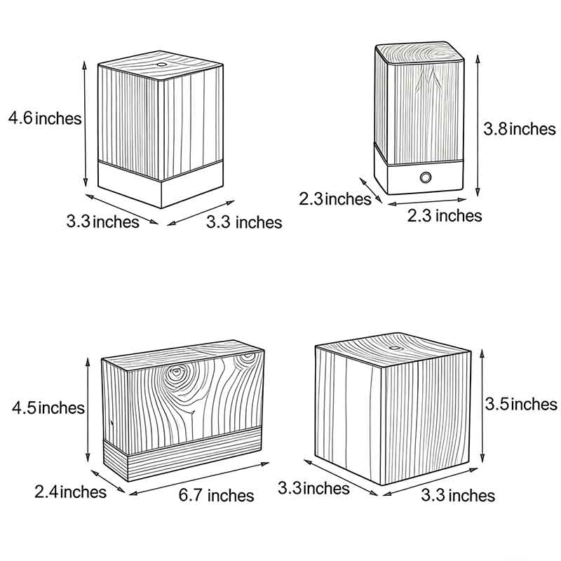 Cubo Wood Grain LED Night Lamp