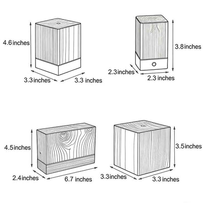 Cubo Wood Grain LED Night Lamp