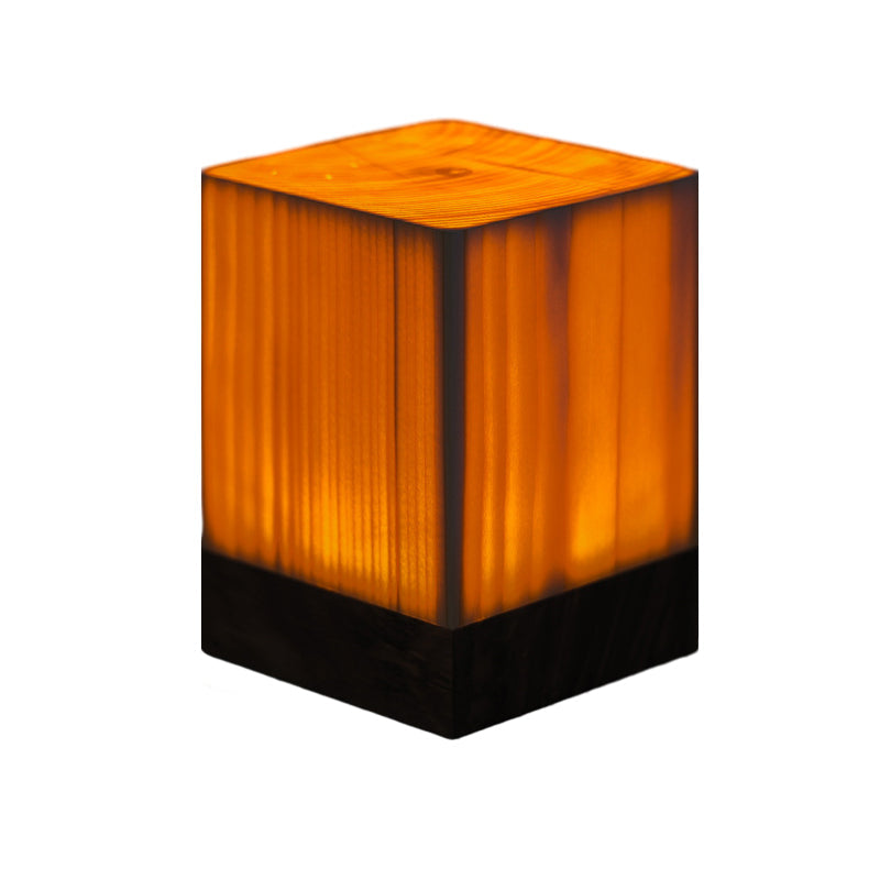 Cubo Wood Grain LED Night Lamp