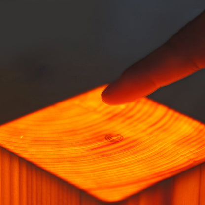 Cubo Wood Grain LED Night Lamp