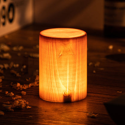 Cubo Wood Grain LED Night Lamp