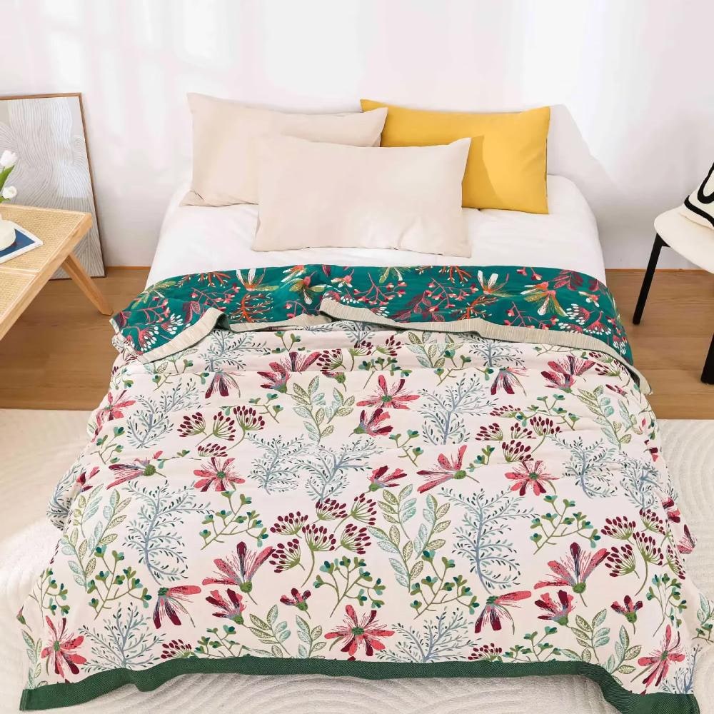 Fluffy 4-Layer Cotton Gauze Throw