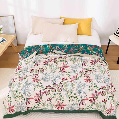 Fluffy 4-Layer Cotton Gauze Throw