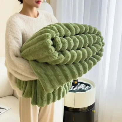 Scandinavian Textured Plush Throw Blanket