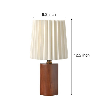 Japanese Pleated Wood Table Lamp